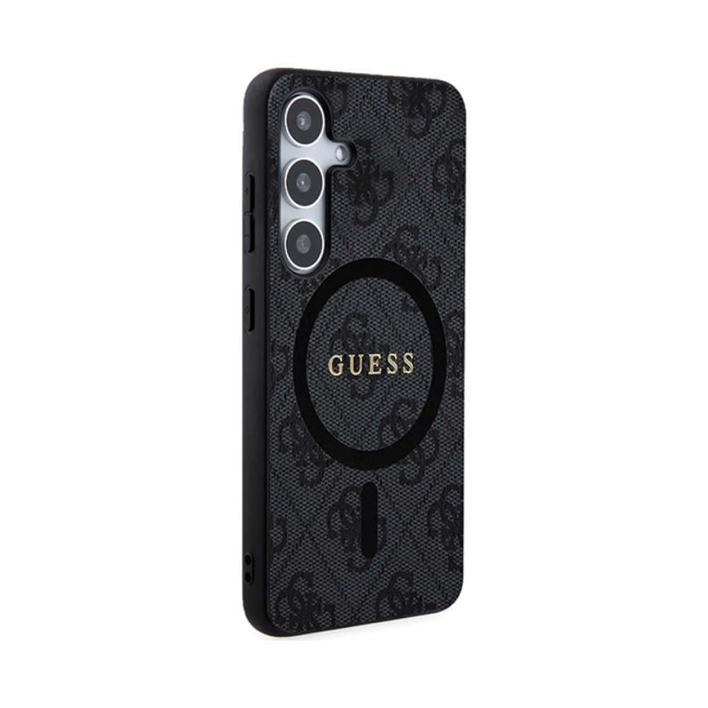 Coque Galaxy S24 Guess 4G Collection Leather Metal Logo MagSafe noire — visuel 4