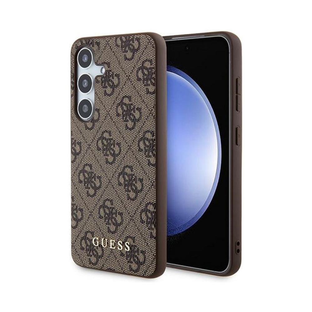 Coque Galaxy S24 Guess 4G Metal Gold Logo brune