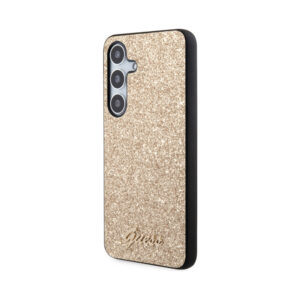 Coque Galaxy S24 Guess Glitter Flakes Metal Logo Case dorée — visuel 2