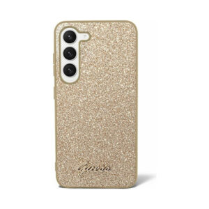 Coque Galaxy S24+ Guess Glitter Flakes Metal Logo Case dorée — visuel 2