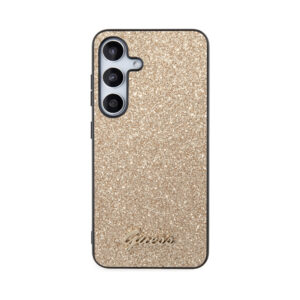 Coque Galaxy S24 Guess Glitter Flakes Metal Logo Case dorée — visuel 3