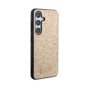 Coque Galaxy S24 Guess Glitter Flakes Metal Logo Case dorée — visuel 4