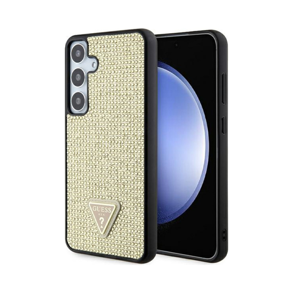 Coque Galaxy S24+ Guess Rhinestone Triangle dorée