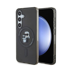 Coque Galaxy S24 Karl Lagerfeld IML Karl & Choupette Glitter MagSafe - Samsung noire
