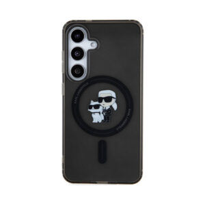 Coque Galaxy S24 Karl Lagerfeld IML Karl & Choupette Glitter MagSafe - Samsung noire — visuel 3