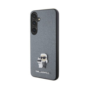 Coque Galaxy S24 Karl Lagerfeld Saffiano Karl & Choupette Metal Pin - Samsung grise — visuel 2
