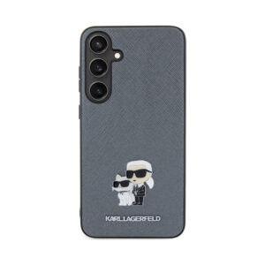 Coque Galaxy S24+ Karl Lagerfeld Saffiano Karl & Choupette Metal Pin - Samsung grise — visuel 3