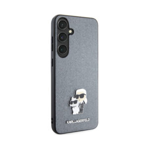 Coque Galaxy S24+ Karl Lagerfeld Saffiano Karl & Choupette Metal Pin - Samsung grise — visuel 4