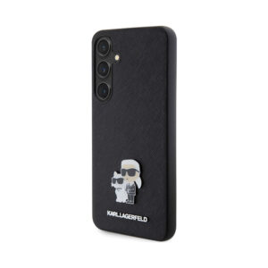 Coque Galaxy S24 Karl Lagerfeld Saffiano Karl & Choupette Metal Pin - Samsung noire — visuel 2