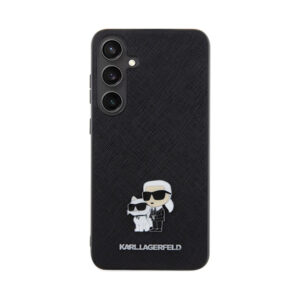 Coque Galaxy S24 Karl Lagerfeld Saffiano Karl & Choupette Metal Pin - Samsung noire — visuel 3