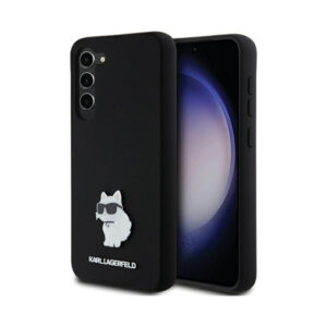 Coque Galaxy S24+ Karl Lagerfeld Silicone Choupette Metal Pin noire