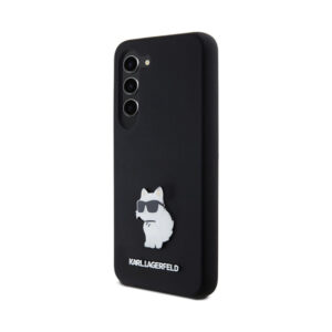 Coque Galaxy S24 Karl Lagerfeld Silicone Choupette Metal Pin noire — visuel 2