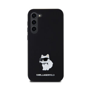 Coque Galaxy S24+ Karl Lagerfeld Silicone Choupette Metal Pin noire — visuel 3