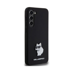 Coque Galaxy S24+ Karl Lagerfeld Silicone Choupette Metal Pin noire — visuel 4