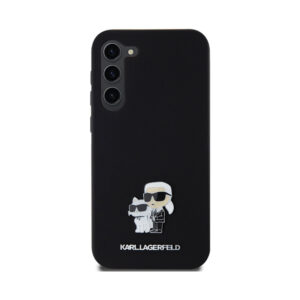 Coque Galaxy S24+ Karl Lagerfeld Silicone Karl & Choupette Metal Pin noire — visuel 3