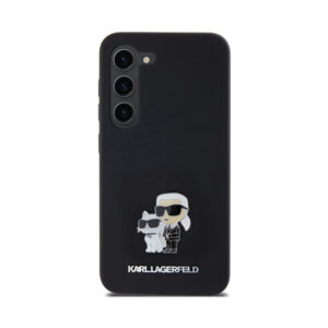 Coque Galaxy S24 Karl Lagerfeld Silicone Karl & Choupette Metal Pin noire — visuel 3