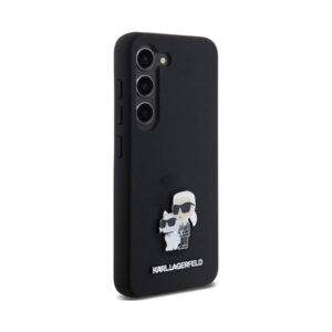 Coque Galaxy S24 Karl Lagerfeld Silicone Karl & Choupette Metal Pin noire — visuel 4