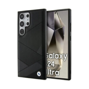 Coque Galaxy S24 Ultra BMW Signature Leather Crossing Lines Pattern noire