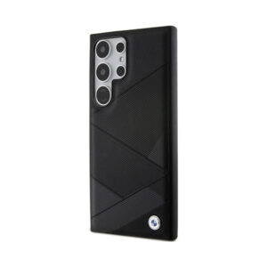 Coque Galaxy S24 Ultra BMW Signature Leather Crossing Lines Pattern noire — visuel 2