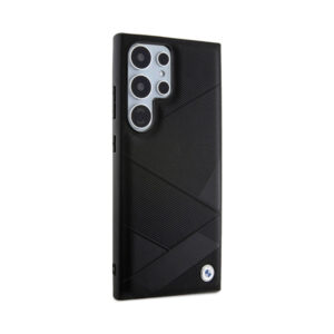 Coque Galaxy S24 Ultra BMW Signature Leather Crossing Lines Pattern noire — visuel 4