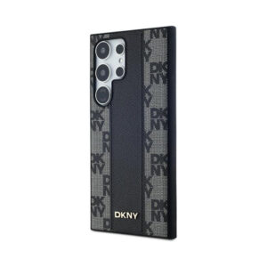 Coque Galaxy S24 Ultra DKNY Leather Checkered Mono Pattern MagSafe noire — visuel 2