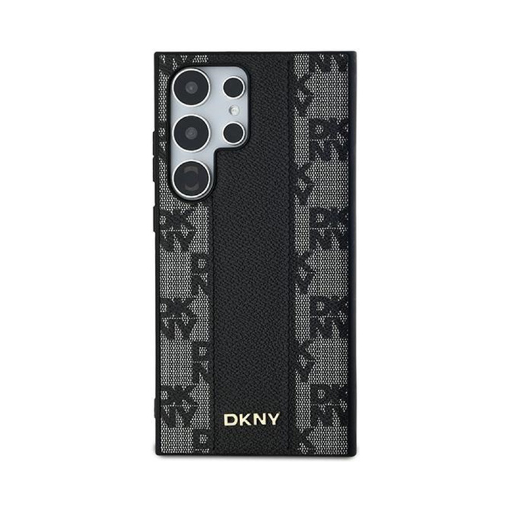Coque Galaxy S24 Ultra DKNY Leather Checkered Mono Pattern MagSafe noire — visuel 3