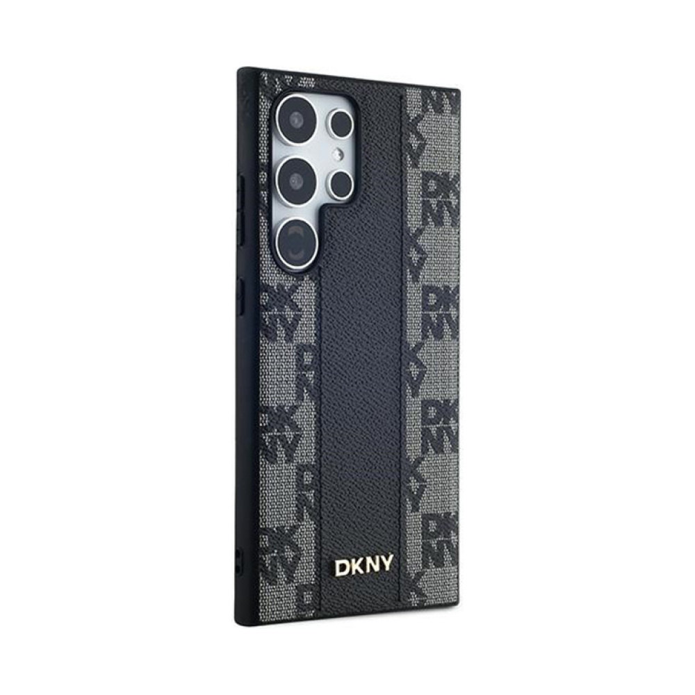 Coque Galaxy S24 Ultra DKNY Leather Checkered Mono Pattern MagSafe noire — visuel 4