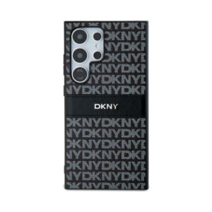 Coque Galaxy S24 Ultra DKNY Leather Mono Stripe & Metal Logo - Samsung noire — visuel 3