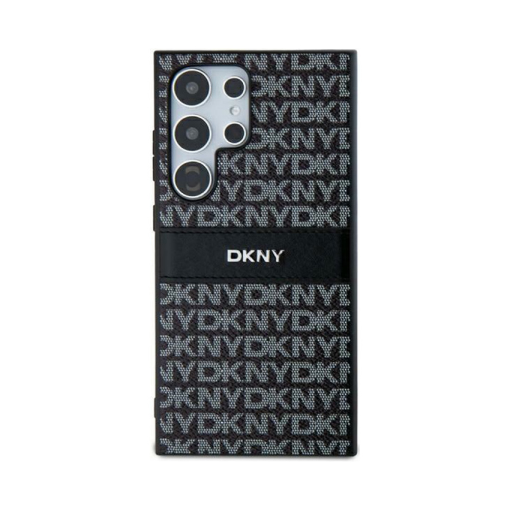 Coque Galaxy S24 Ultra DKNY Leather Mono Stripe & Metal Logo - Samsung noire — visuel 3