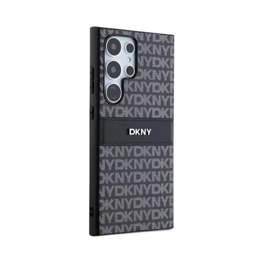 Coque Galaxy S24 Ultra DKNY Leather Mono Stripe & Metal Logo - Samsung noire — visuel 4