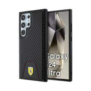 Coque Galaxy S24 Ultra Ferrari Carbon Stitched Bottom noire