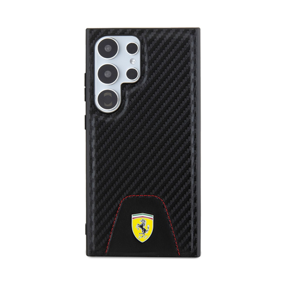 Coque Galaxy S24 Ultra Ferrari Carbon Stitched Bottom noire — visuel 3