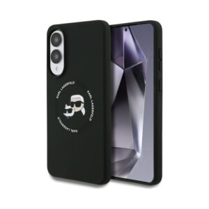 Coque Galaxy S25 Edge Karl Lagerfeld Silicone Double Heads And Circle MagSafe noire