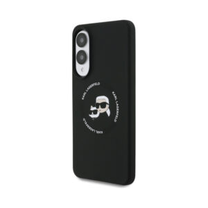 Coque Galaxy S25 Edge Karl Lagerfeld Silicone Double Heads And Circle MagSafe noire — visuel 2