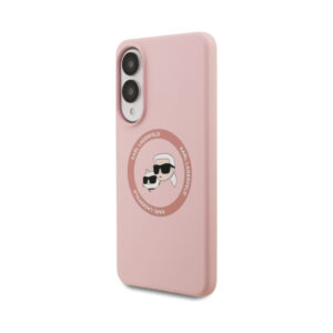 Coque Galaxy S25 Edge Karl Lagerfeld Silicone Double Heads And Circle MagSafe rose — visuel 2