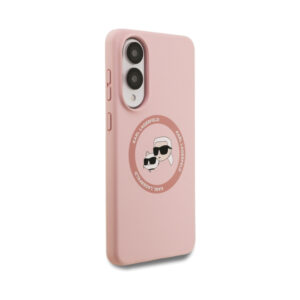 Coque Galaxy S25 Edge Karl Lagerfeld Silicone Double Heads And Circle MagSafe rose — visuel 4