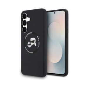 Coque Galaxy S25 FE Karl Lagerfeld Silicone Karl & Choupette Heads MagSafe – Case Samsung noire
