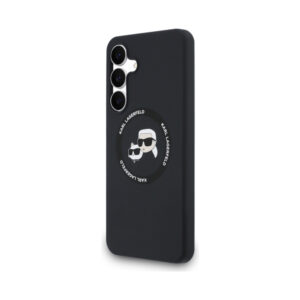 Coque Galaxy S25 FE Karl Lagerfeld Silicone Karl & Choupette Heads MagSafe – Case Samsung noire — visuel 2