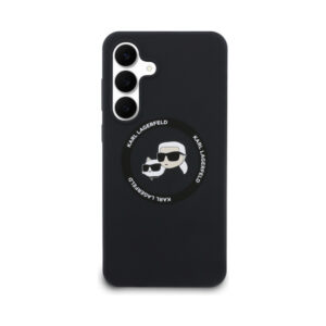Coque Galaxy S25 FE Karl Lagerfeld Silicone Karl & Choupette Heads MagSafe – Case Samsung noire — visuel 3