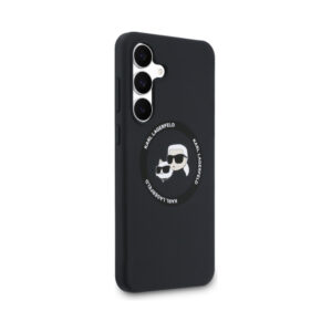Coque Galaxy S25 FE Karl Lagerfeld Silicone Karl & Choupette Heads MagSafe – Case Samsung noire — visuel 4