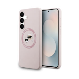 Coque Galaxy S25 FE Karl Lagerfeld Silicone Karl & Choupette Heads MagSafe – Case Samsung rose