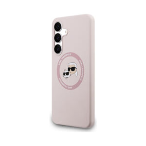 Coque Galaxy S25 FE Karl Lagerfeld Silicone Karl & Choupette Heads MagSafe – Case Samsung rose — visuel 2