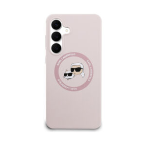 Coque Galaxy S25 FE Karl Lagerfeld Silicone Karl & Choupette Heads MagSafe – Case Samsung rose — visuel 3