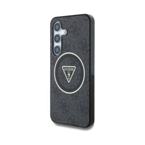 Coque Galaxy S25 Guess 4G Glitter Triangle Buttons MagSafe noire — visuel 2