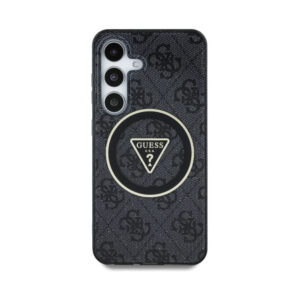 Coque Galaxy S25 Guess 4G Glitter Triangle Buttons MagSafe noire — visuel 3