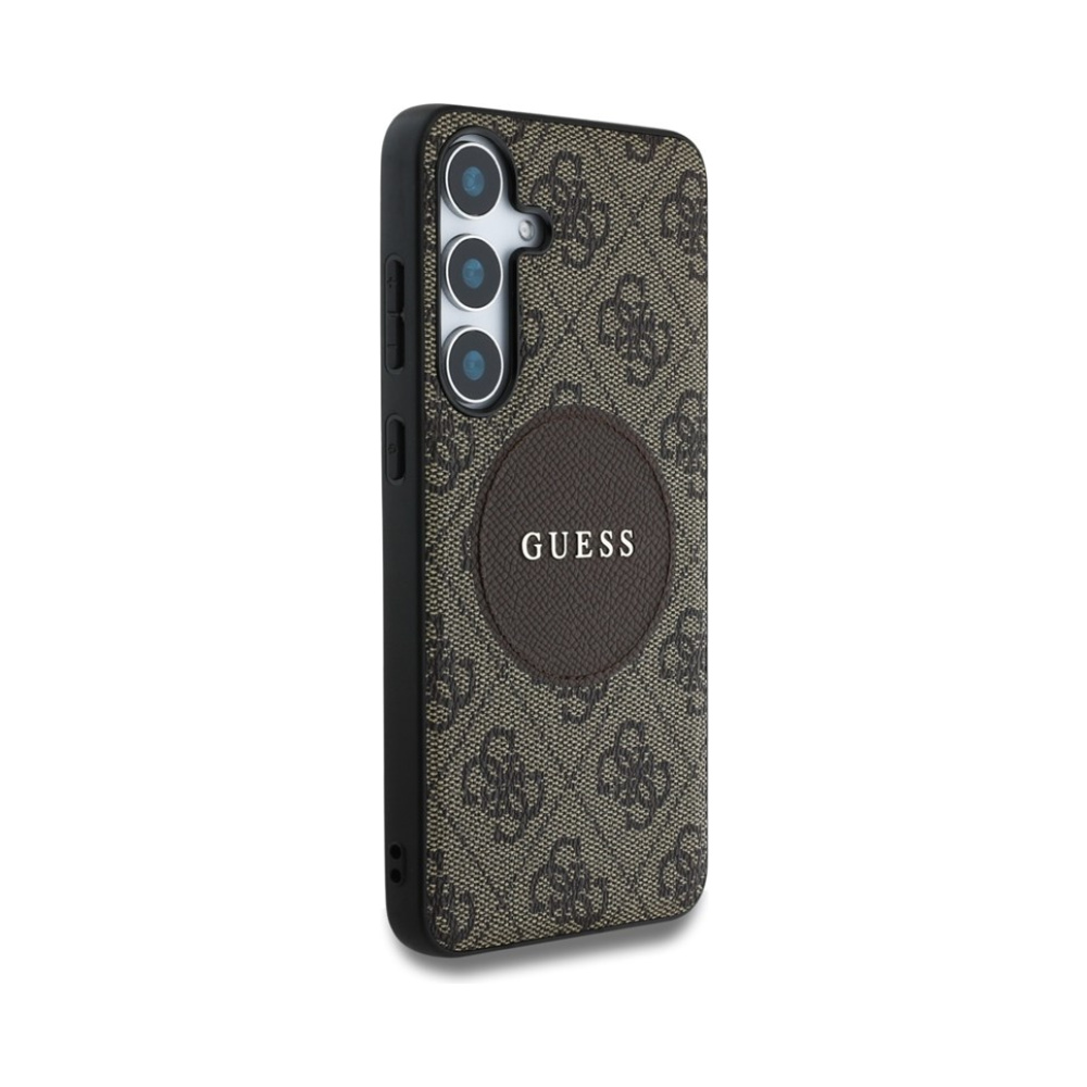 Coque Galaxy S25+ Guess 4G Round Patch Classic Logo MagSafe brune — visuel 4