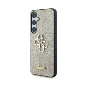 Coque Galaxy S25 Guess Fixed Glitter Big 4G Metal Logo dorée — visuel 2