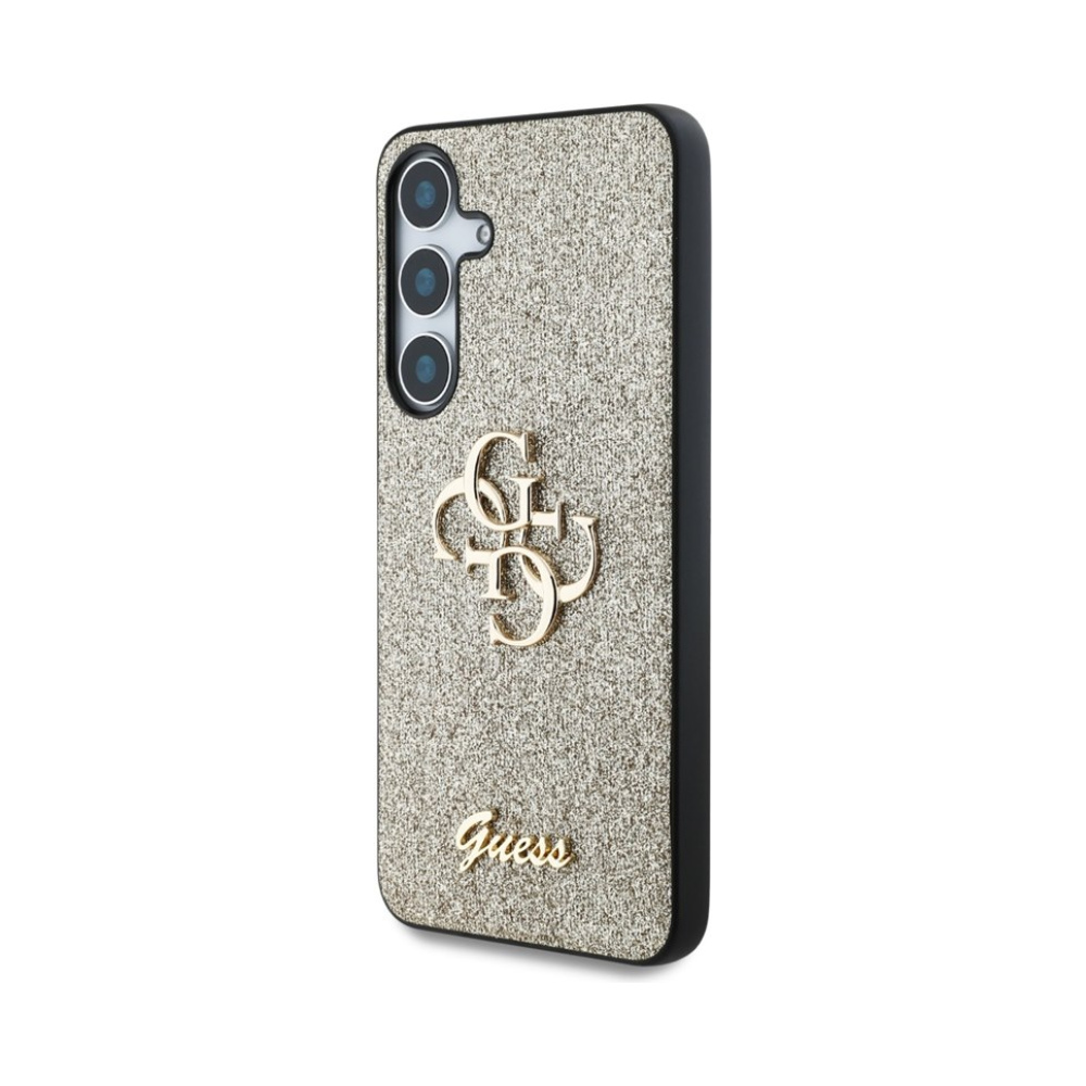Coque Galaxy S25 Guess Fixed Glitter Big 4G Metal Logo dorée — visuel 2