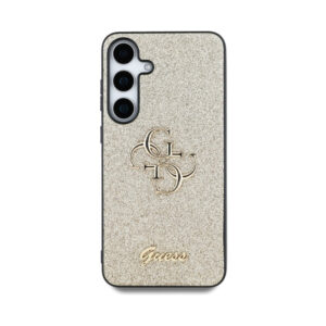 Coque Galaxy S25 Guess Fixed Glitter Big 4G Metal Logo dorée — visuel 3
