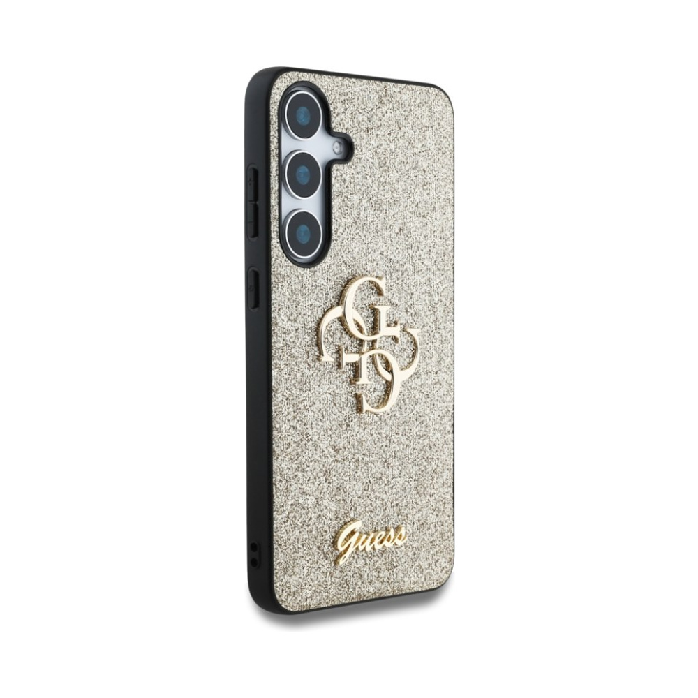 Coque Galaxy S25 Guess Fixed Glitter Big 4G Metal Logo dorée — visuel 4
